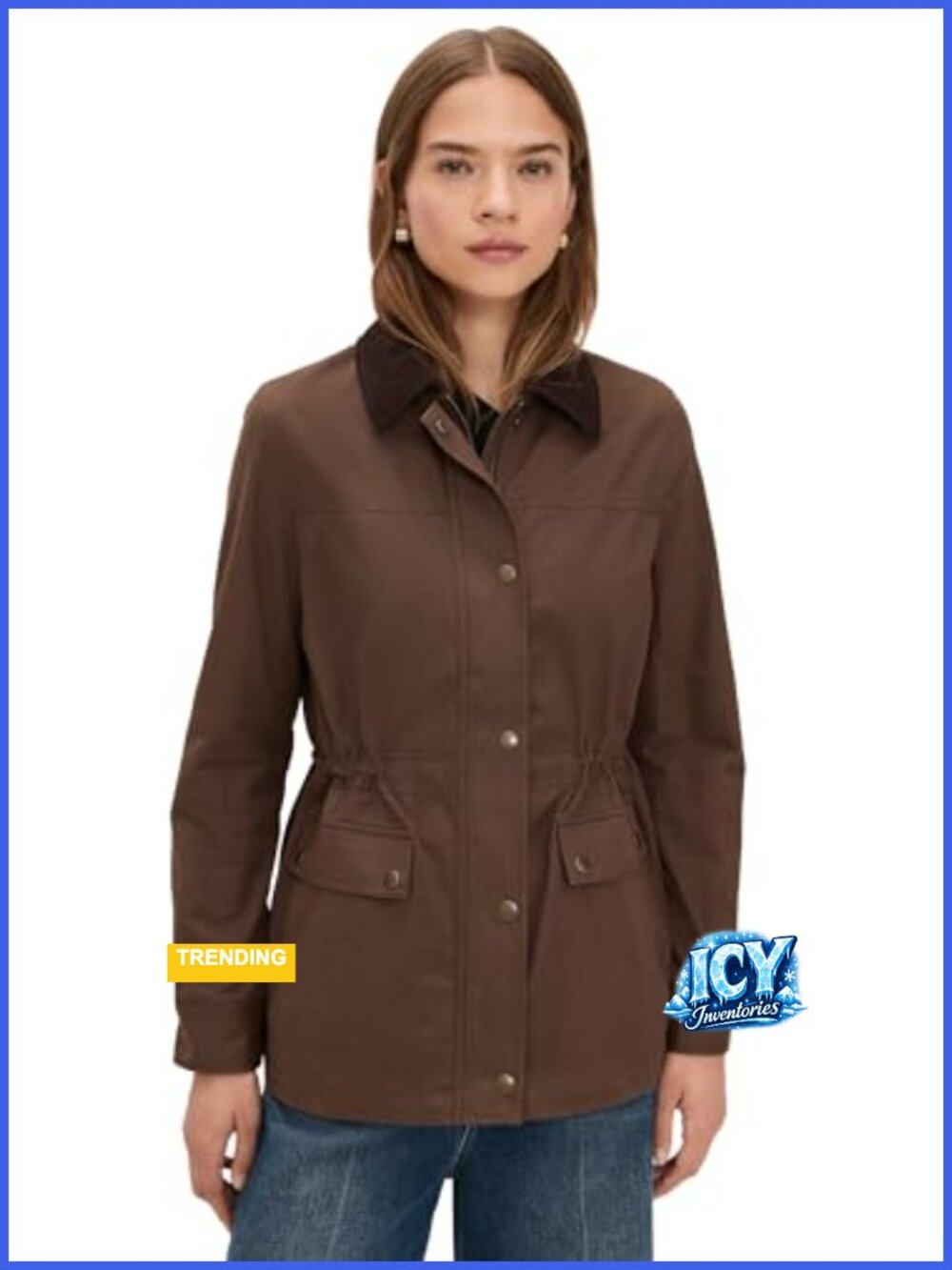 PAIGE Women's Horizon Barn Jacket Cotton Twill Corduroy Trim